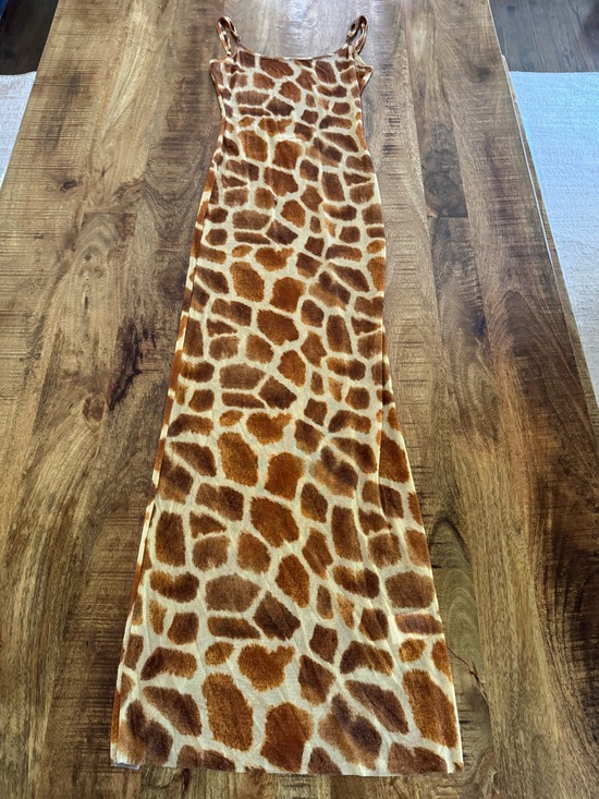 WeWoreWhat Dresses & Skirts - WeWoreWhat Mesh Scoop Maxi Slip Giraffe
